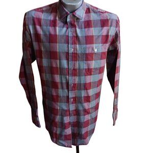 Vintage 1980's Plaid Shirt Mens Medium Gray/Red Checker by excursions